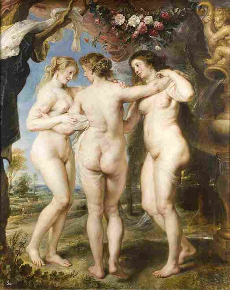 rub The Three Graces main Art A4 Photo Print
