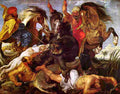 rub hippopotamus and crocodile hunt Art A4 Photo Print