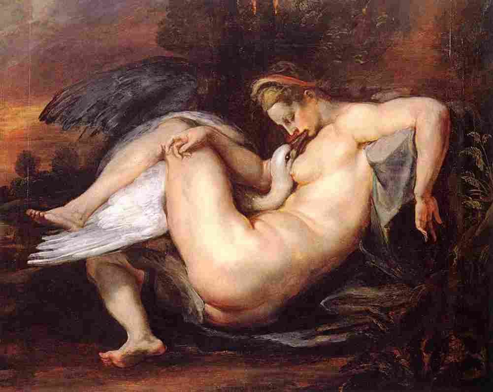 rubens Leda and the Swan Art A4 Photo Print