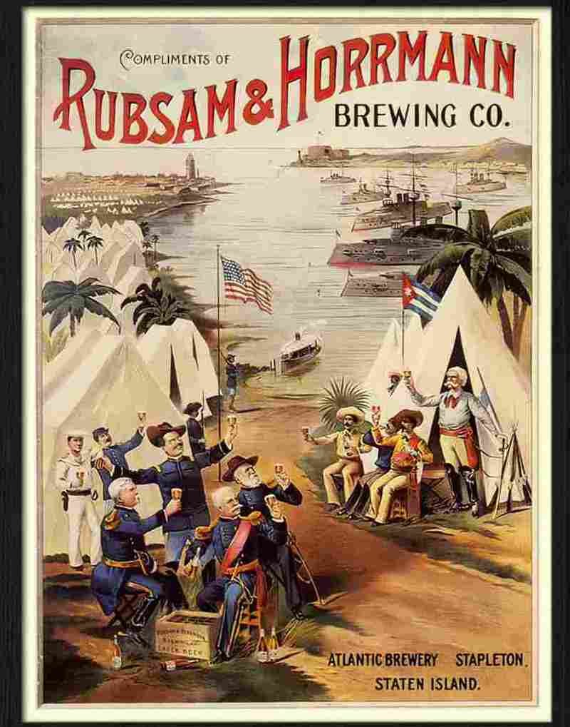 rubsam horrmann brewery poster 1900s Advert A4 Photo Print