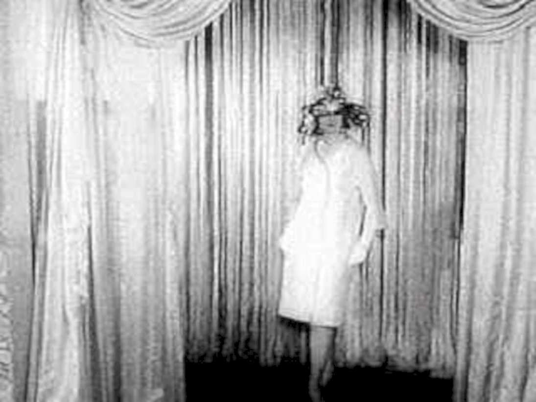 ruffled headpiece portrait1980s 1990s A4 Photo Print