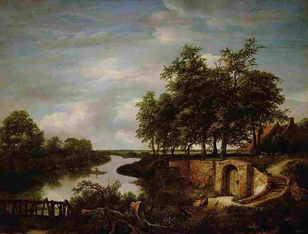 rui Landscape with river and cellar entrance Art A4 Photo Print