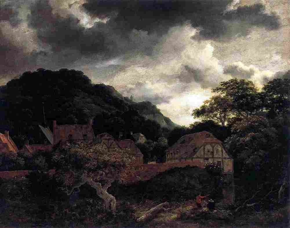 rui Village at the Woods Edge Art A4 Photo Print