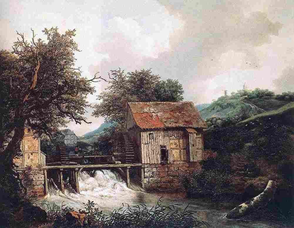 rui two watermills and an open sluice Art A4 Photo Print