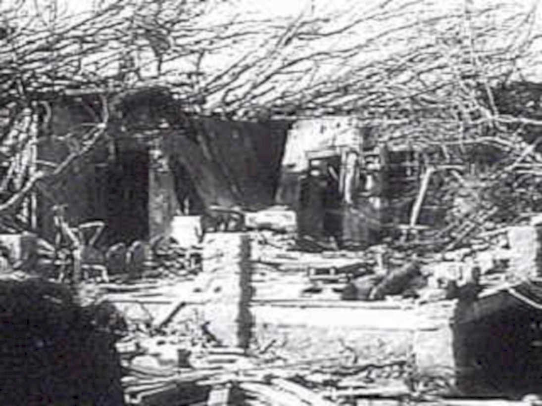 ruined building debris1980s 1990s A4 Photo Print