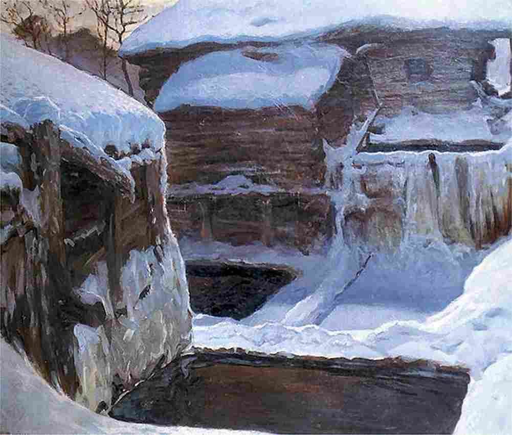 rusz Mill in Winter Art A4 Photo Print
