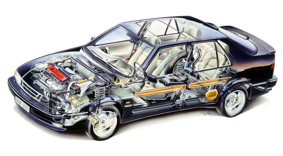 saab 9000 1992 cutaway A4 Photo Print