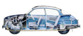 saab 96 cutaway A4 Photo Print