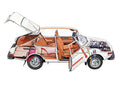 saab 99 combi coupe 1974 cutaway A4 Photo Print