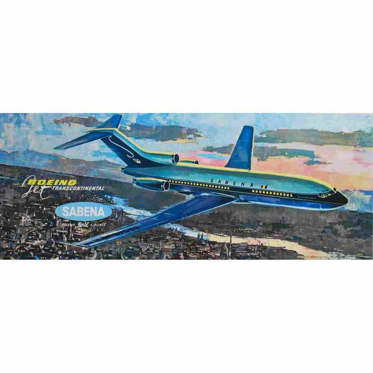 sabena caravelle jet continental vers 1961 3 Advert A4 Photo Print