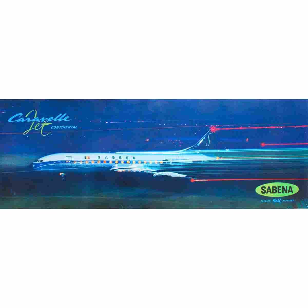 sabena caravelle jet continental vers 1961 7 Advert A4 Photo Print