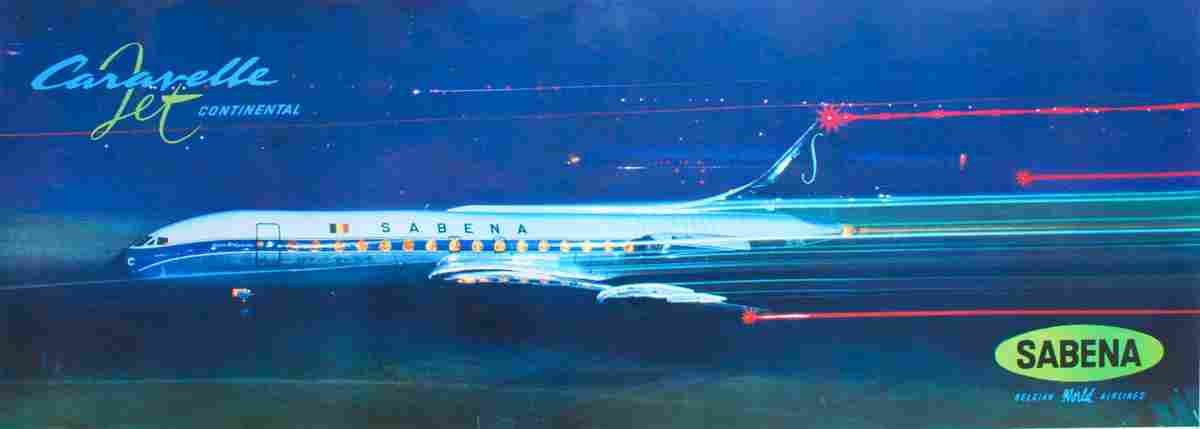 sabena caravelle jet continental vers 1961 9 Advert A4 Photo Print