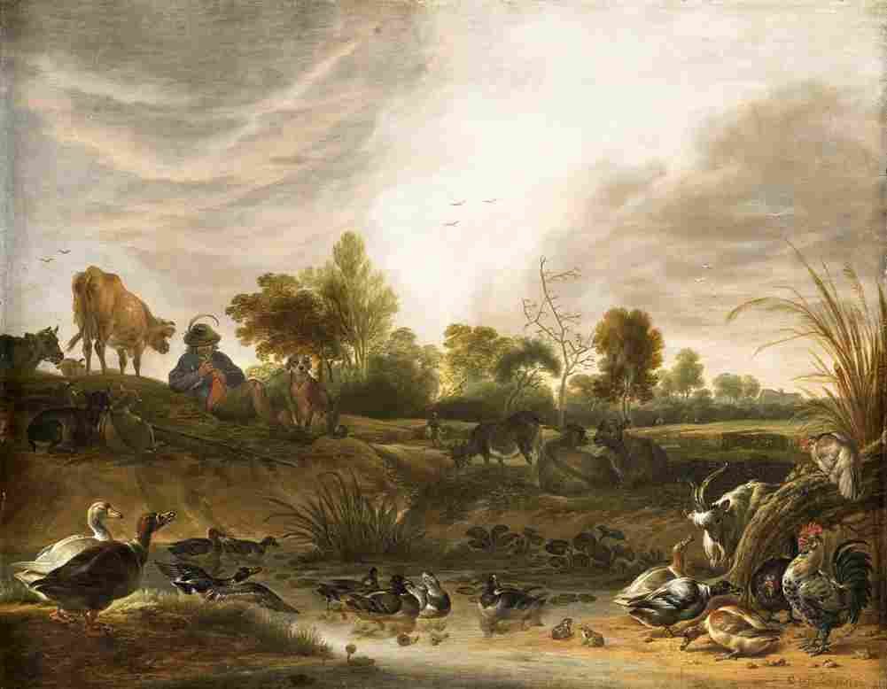 saftleven cornelis landscape with animals Art A4 Photo Print