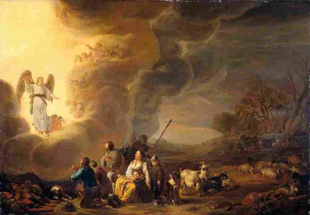 saftleven cornelis the proclamation to the shepherds Art A4 Photo Print