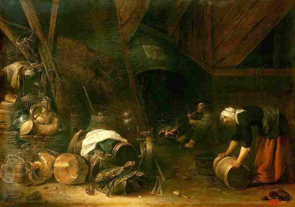 saftleven herman interior of a peasant hut Art A4 Photo Print