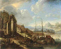 saftleven herman rhenish river landscape capriccio Art A4 Photo Print