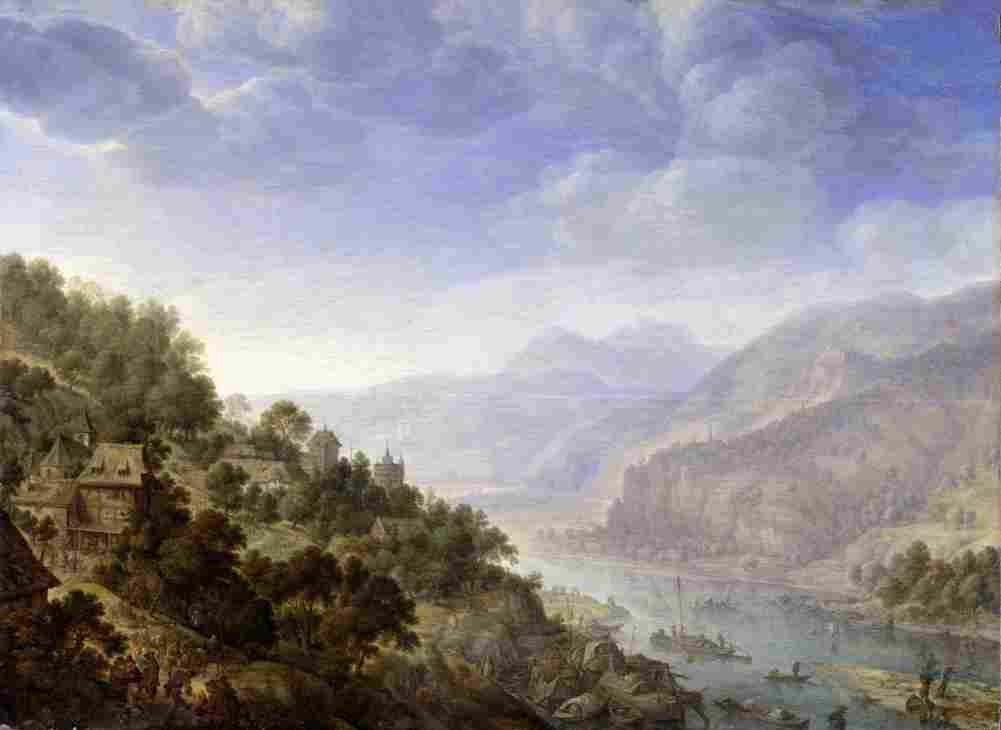 saftleven herman view on the rhine Art A4 Photo Print