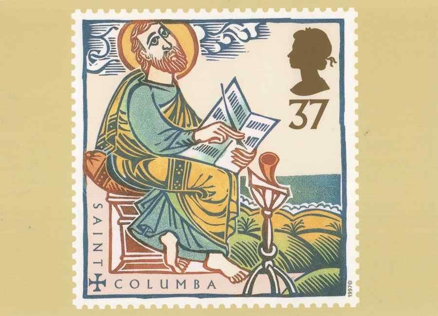 saint columba the scribe letter st augustine 161313 A4 Photo Print