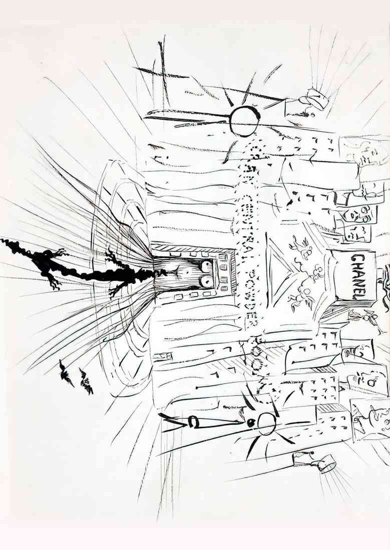 salvador dali chanel grand central powder room A4 Photo Print