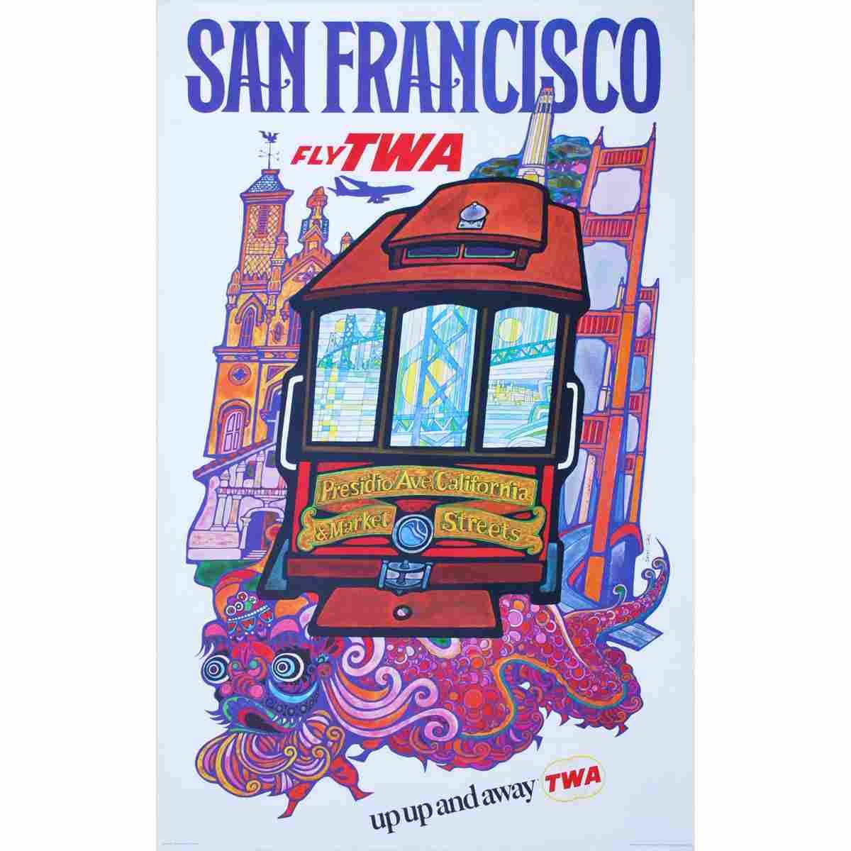 san francisco twa david klein 1958 3 Advert A4 Photo Print