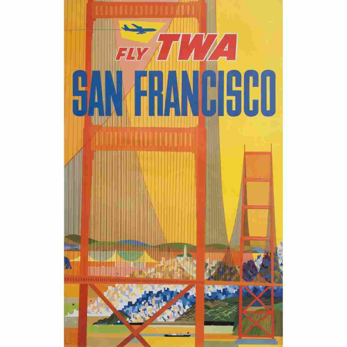 san francisco twa david klein 1958 7 Advert A4 Photo Print