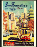 san fransisco twa air travel poster 1950s Advert A4 Photo Print