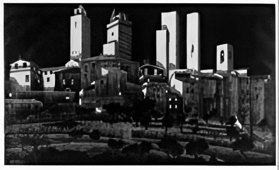 san gimignano mc escher 1923 A4 Photo Print