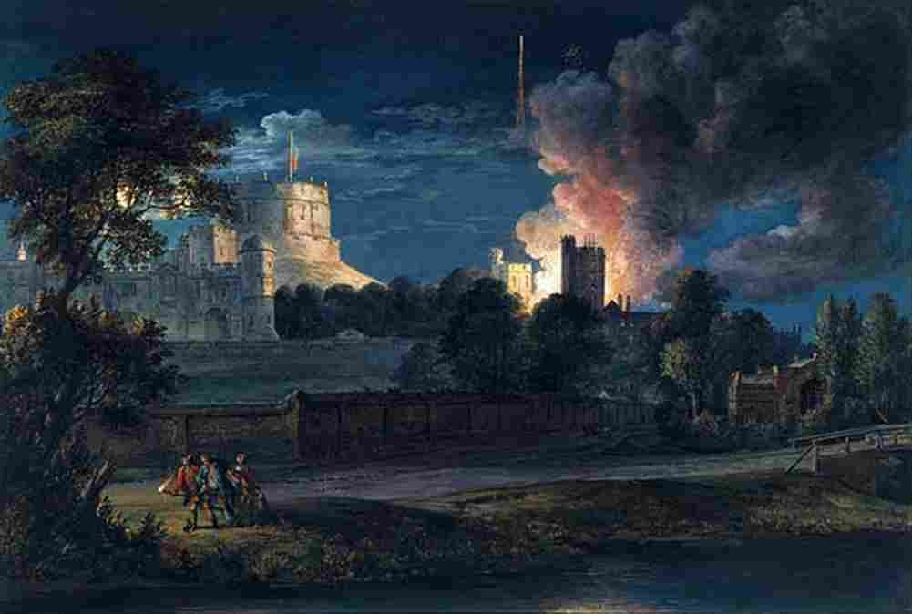 sandby Windsor Castle from Datchet Lane on a Rejoicing Night Art A4 Photo Print