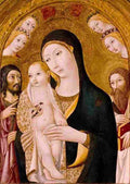 sano madonna and child with saints and angels Art A4 Photo Print