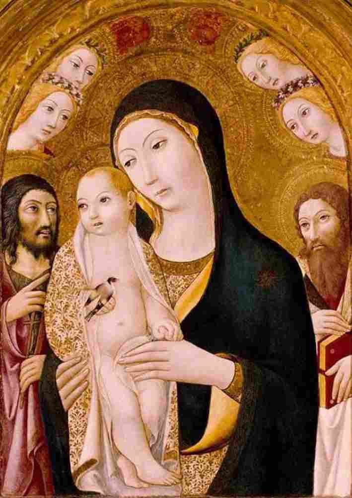 sano madonna and child with saints and angels Art A4 Photo Print