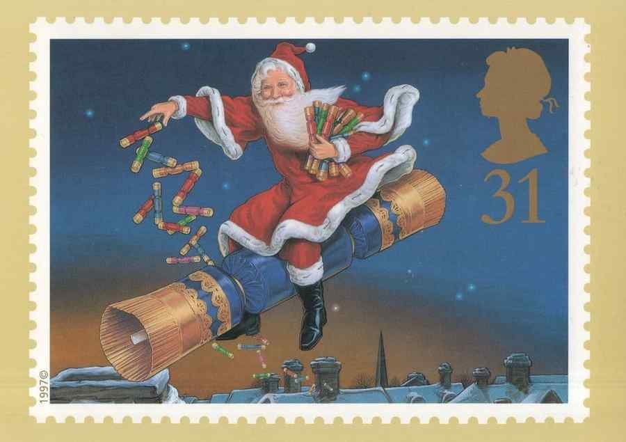 santa claus raining crackers father christmas 161339 A4 Photo Print