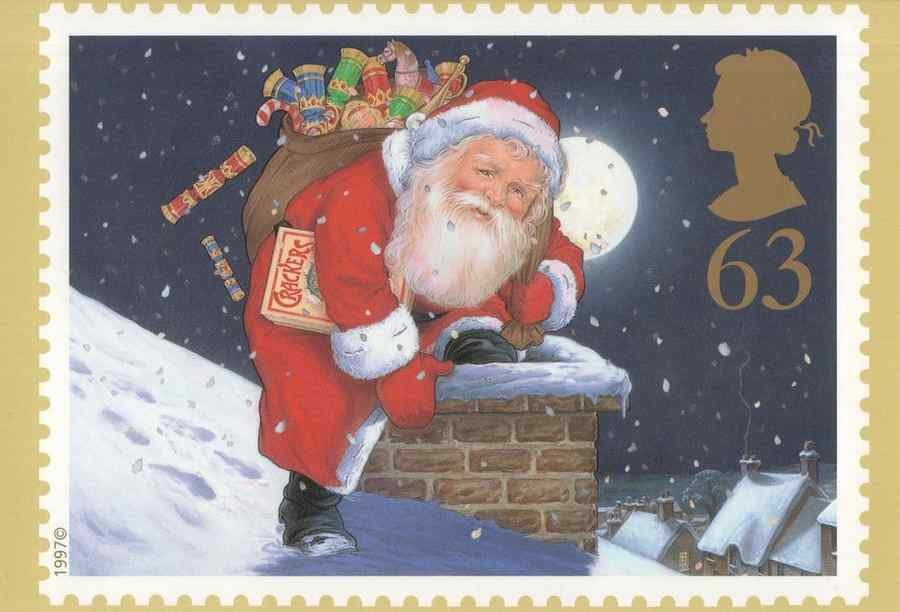 santa claus rooftop cracker father christmas 161337 A4 Photo Print
