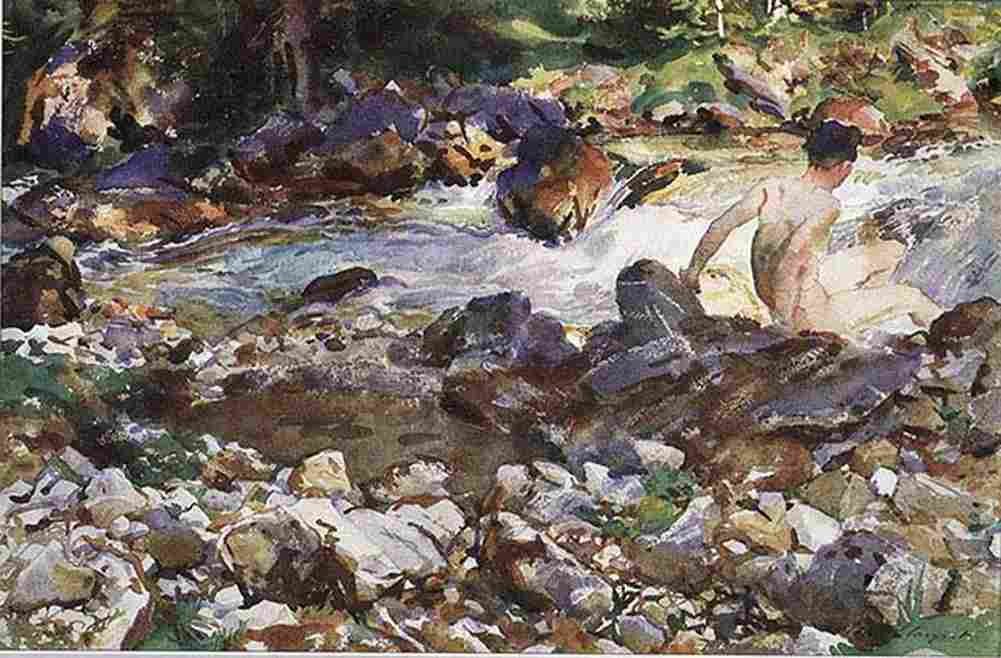 sar Mountain Stream Art A4 Photo Print