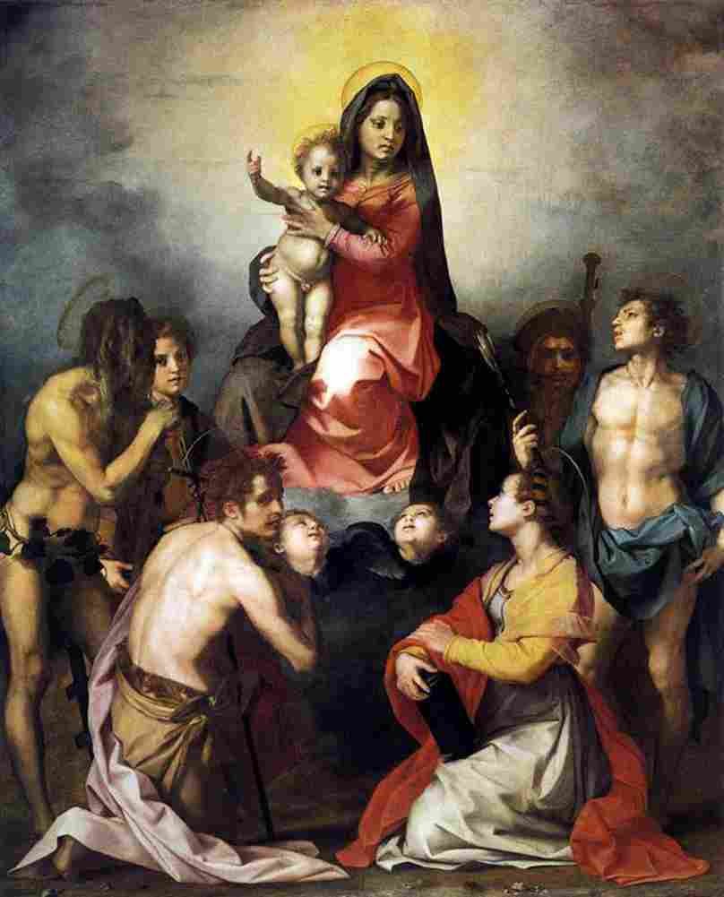 sarto Virgin and Child in Glory with Six Saints Art A4 Photo Print