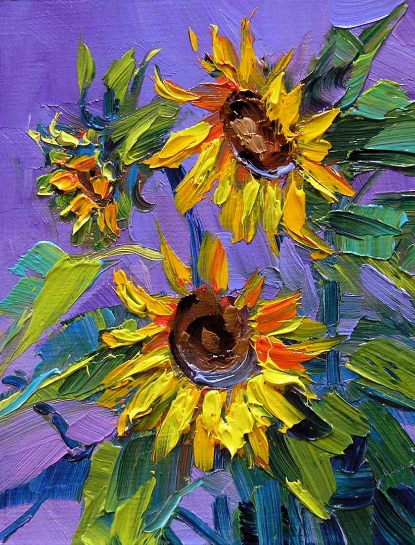 sc1511 summer gold aceo1 Sunflowers A4 Photo Print
