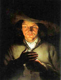 schal Man with Burning Candle Art A4 Photo Print