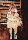 schi Seated Child Art A4 Photo Print