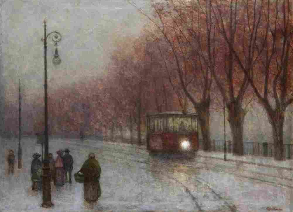 schik Banks with Tram Art A4 Photo Print