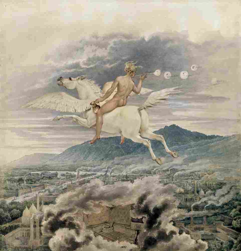 schinkel allegory on beuth riding the pegasus Art A4 Photo Print