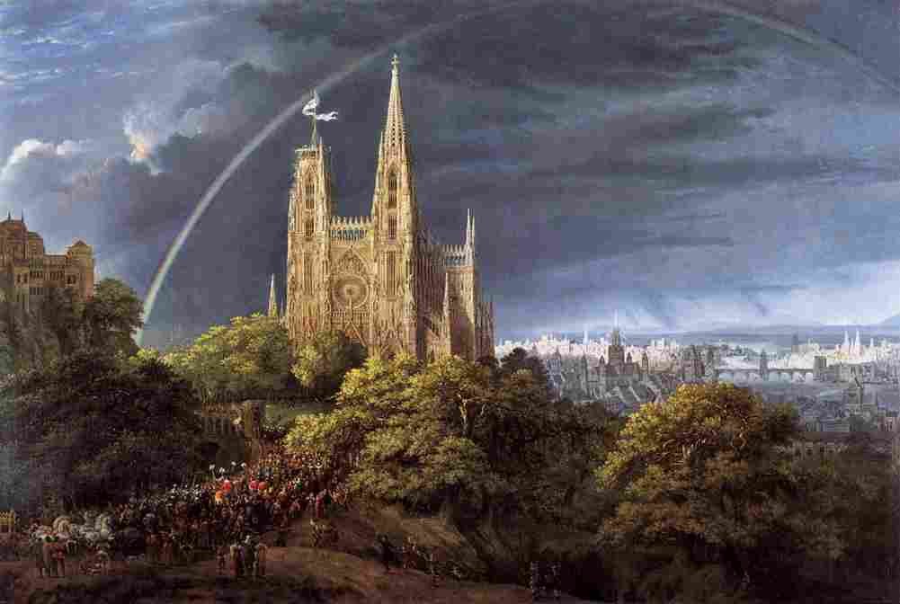schinkel gothic cathedral with imperial palace Art A4 Photo Print