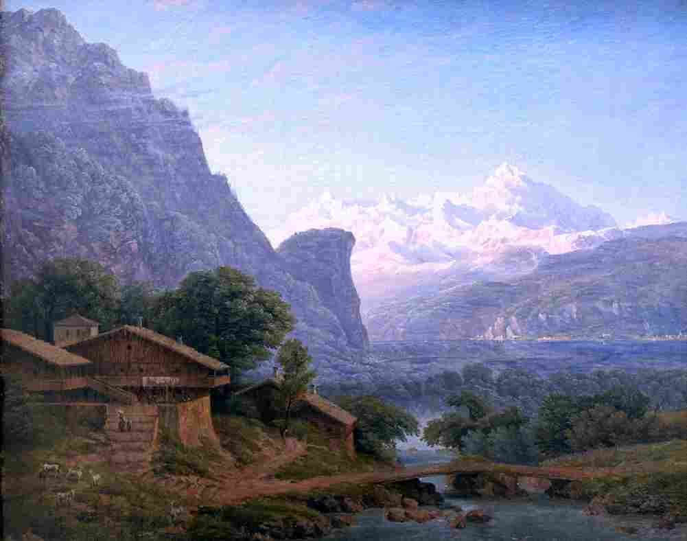schinkel mont blanc from a high mountain Art A4 Photo Print