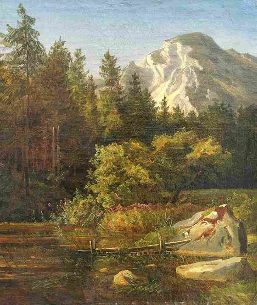 schirmer alpine landscape Art A4 Photo Print
