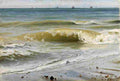 schirmer breaking waves with distant ships Art A4 Photo Print