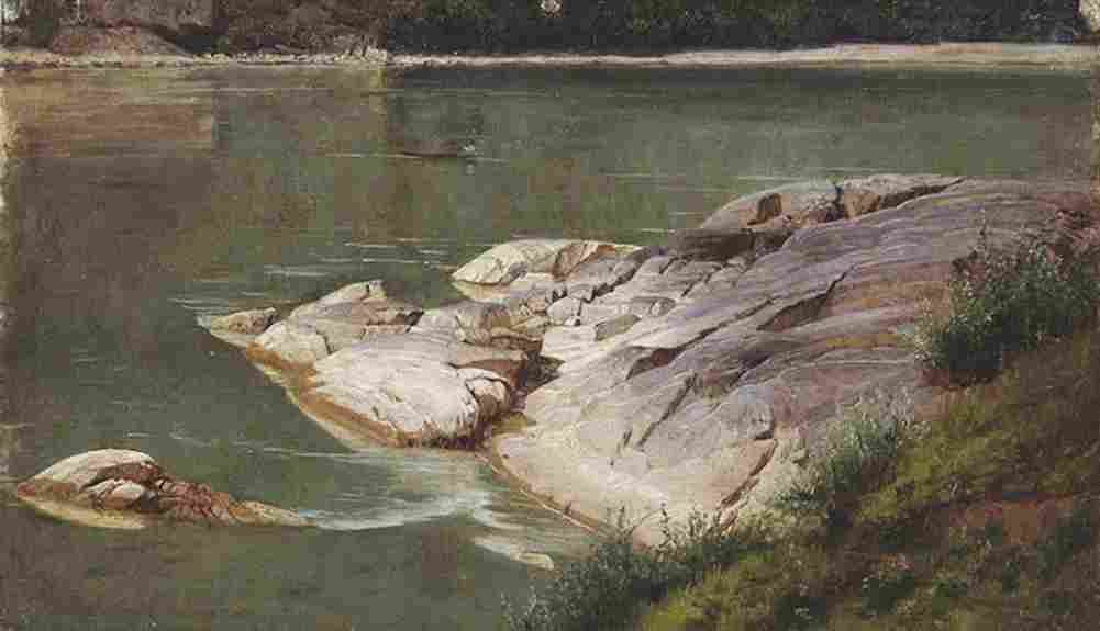 schirmer rocky river shore Art A4 Photo Print