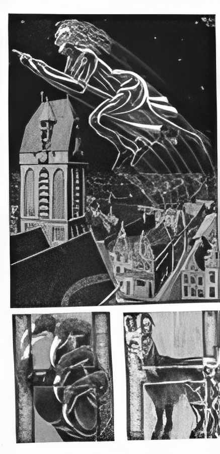 scholastica flying witch mc escher 1931 A4 Photo Print