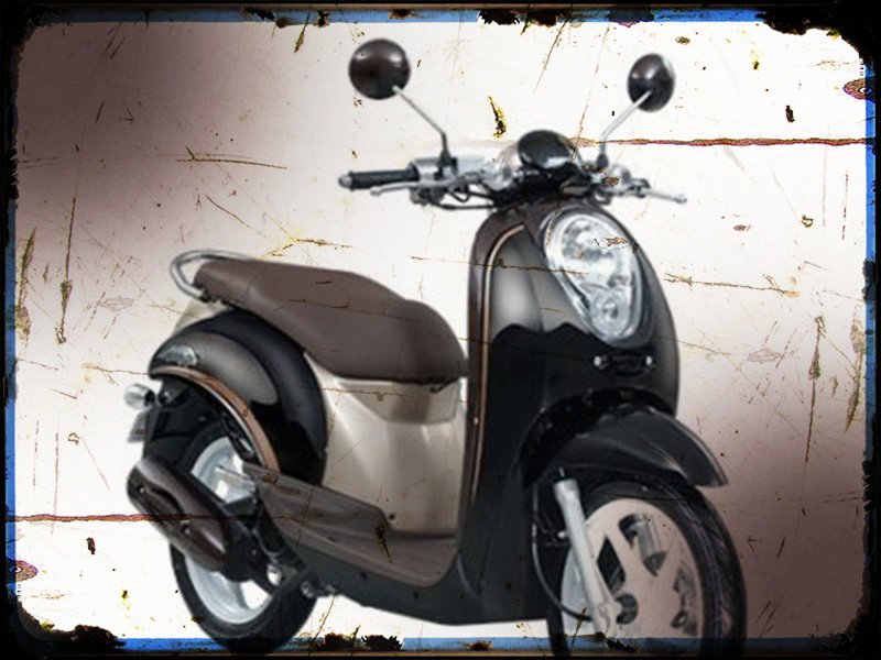 scoopy 110 A4 Photo Print Motorbike Vintage Aged