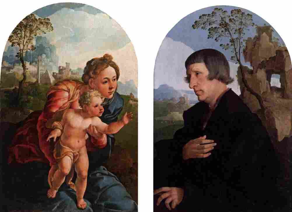 scorel virgin and child and portrait of a man Art A4 Photo Print