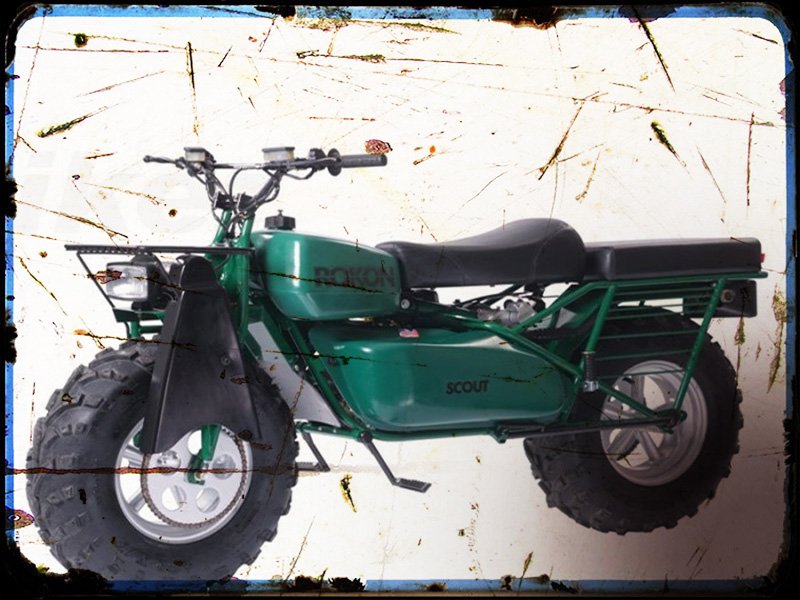scout Rokon A4 Photo Print Motorbike Vintage Aged