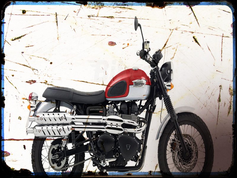 scrambler Triumph A4 Photo Print Motorbike Vintage Aged