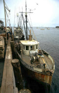 seame boats dock Vintage A4 Photo Print